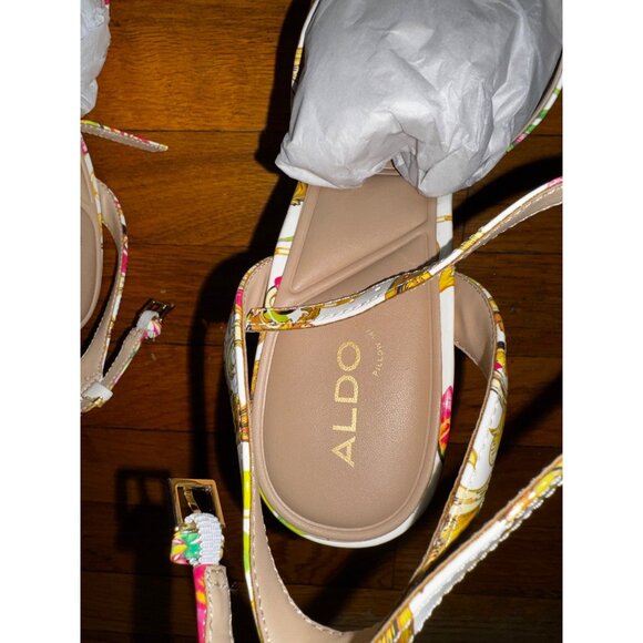 Aldo Aneissa Platform Sandals Size 9 US Multicolor Floral Pattern Sexy Shoes Y2K - Picture 5 of 10
